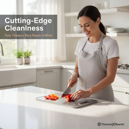 TitaniumX Boards® Certified Pure Titanium Cutting Board